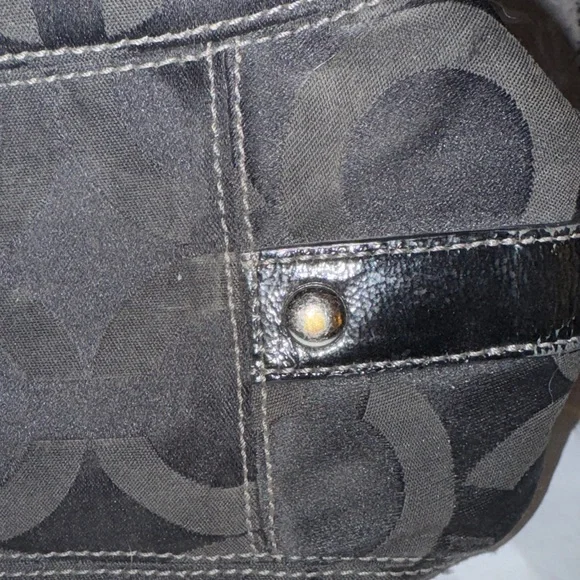 Coach Madison Maggie black sateen signature hobo bag - Picture 5 of 15